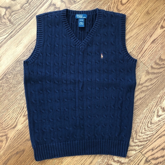 Polo Ralph Lauren Other - Polo Ralph Lauren Blue Cotton Sweater Vest L 16-18